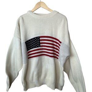 Stars And Stripes Made in the USA Embroidered Sweater Olympic Inspired Unisex XL